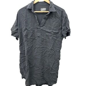 Universal Thread Black Lyocell Short Sleeve Popover Utility Tunic Shirt Large